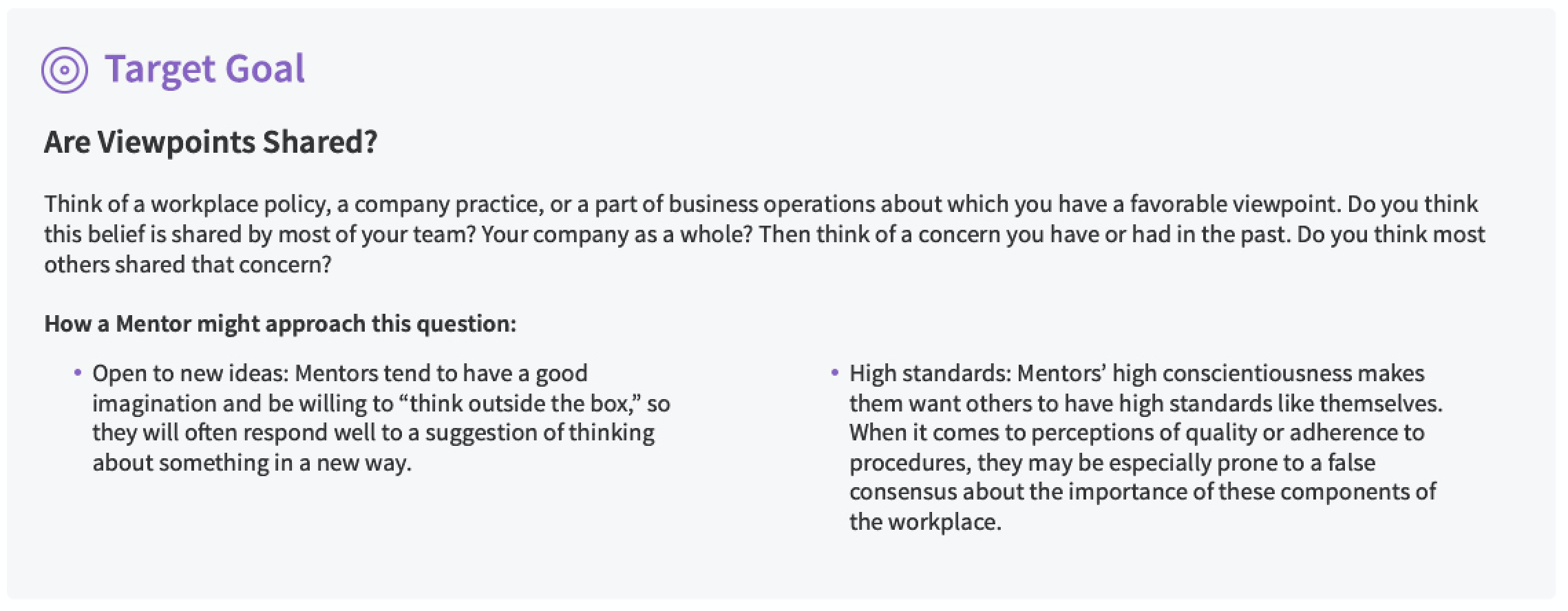 Target Goal section example for Traitify Engage Manager Toolkit