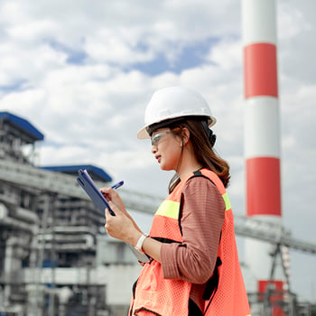 engineer inspects at construction project