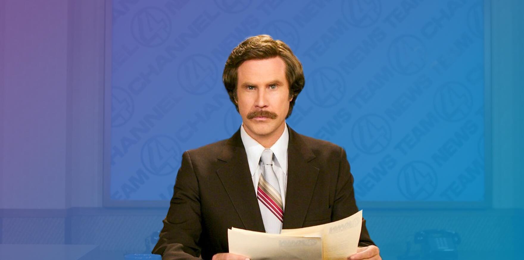 Anchorman reporting news that